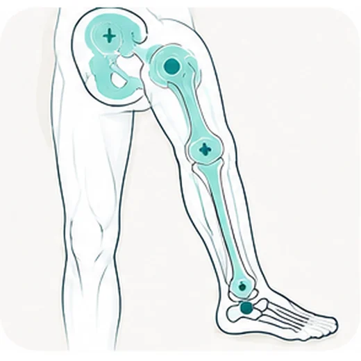 Hip and ankle pain physiotherapy illustration