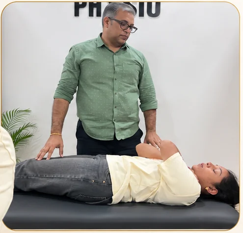 Physiotherapy session for neck and shoulder comfort