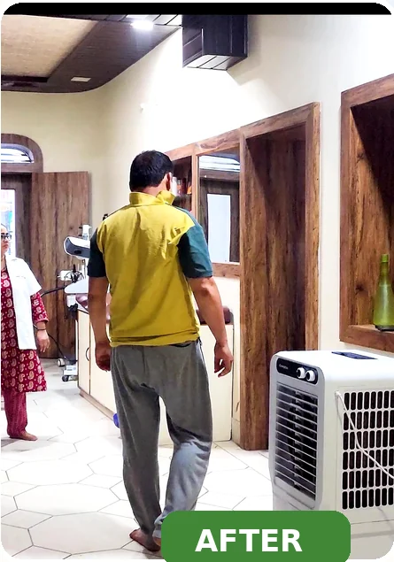 Patient walking independently after physiotherapy treatment